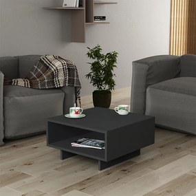 Τραπεζάκι σαλονιού Hola Megapap χρώμα ανθρακί 60x60x32εκ.