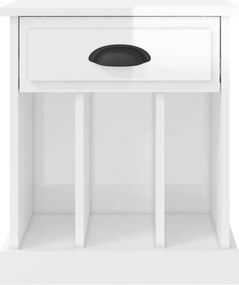 vidaXL Κομοδίνο Γυαλιστερό Λευκό 43 x 36 x 50 εκ.