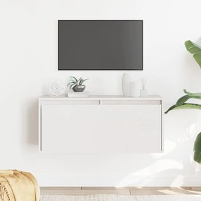 vidaXL Ντουλάπι Τοίχου Λευκό 80 x 30 x 35 εκ. από Μασίφ Ξύλο Πεύκου
