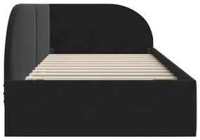 vidaXL Κρεβάτι Γωνίας με κεφαλάρι Μαύρο 80 x 200 cm Βελούδο