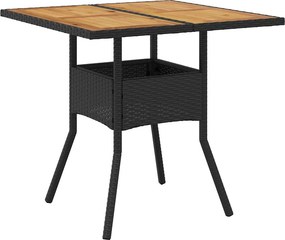 vidaXL Σέτ φαγητού για κήπο 5 pcs Μαύρο συνθετικό ρατάν