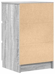 Κομοδίνα με 3 συρτάρια 2 τεμάχια Γκρι Sonoma 39x35x65 εκ. - Γκρι