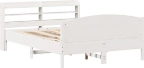 vidaXL Σκελετός Κρεβ. Χωρίς Στρώμα Λευκό 150x200 εκ Μασίφ Πεύκο