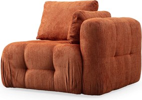 Corner Sofa Amaris 2 Seater With Pouffe - Orange Orange