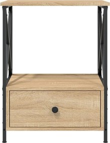vidaXL Κομοδίνα 2 τεμ. Sonoma Δρυς 50x41x65 εκ. από Επεξεργασμένο Ξύλο