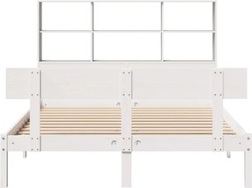 vidaXL Κρεβάτι Βιβλιοθήκη Χωρίς Στρώμα 140x200 εκ Μασίφ Ξύλο Πεύκο
