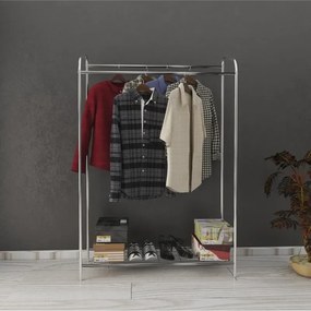 Stewehome μεταλλική διπλή κρεμάστρα ρούχων με βάση για μπουτίκ μεγάλη