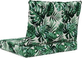 vidaXL Μαξιλάρι Καναπέ Εξωτερικού Χώρου 2 pcs Σχέδιο Φύλλου