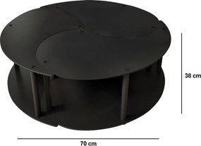 Σετ Τραπεζιών Σαλονιού Μαύρο SELIS 70x38