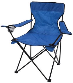 Καρέκλα Camping Πτυσσόμενη Μπλε/Μαύρο Μέταλλο 82x50x80cm ANKOR