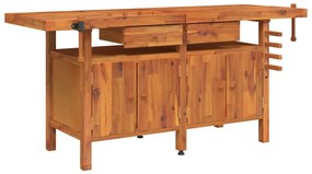 vidaXL Πάγκος Εργ. Συρτάρια/ Μέγγενες 192x62x83 εκ. Μασίφ Ξύλο Ακακίας