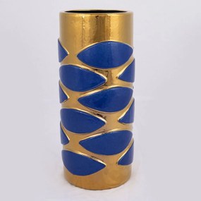 Βάζο Κεραμικό 752-20173 13x13x31cm Blue-Gold Estheti Home Ceramic