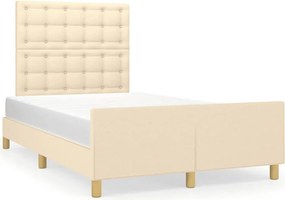 vidaXL Σκελετός Κρεβατιού Χωρίς Στρώμα Κρεμ 120x200 εκ. Υφασμάτινο