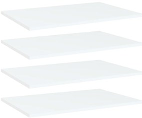 vidaXL Ράφια Βιβλιοθήκης 4 τεμ. Λευκά 60x40x1,5 εκ. από Επεξ. Ξύλο