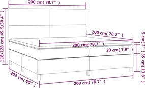 vidaXL Κρεβάτι Boxspring με Στρώμα Κρεμ 200x200 εκ. Υφασμάτινο