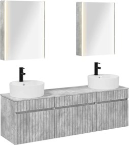 vidaXL Σετ Ντουλαπιών Μπάνιου 5 pcs Γκρι Σκυροδέματος