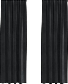 vidaXL Κουρτίνες συσκότισης 2 pcs Μαύρο 140 x 225 cm Βελούδο