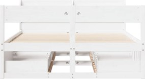 vidaXL Σκελετός Κρεβ. Χωρίς Στρώμα Λευκό 140x200 εκ Μασίφ Πεύκο