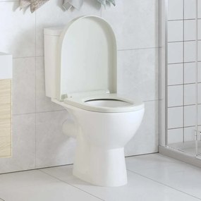 vidaXL Κάλυμμα Λεκάνης με Soft Close &amp; Quick Release Τετράγωνο Λευκό