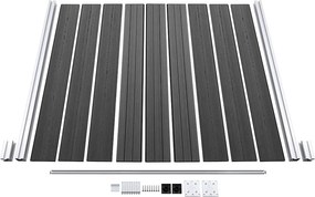 vidaXL Σετ Πάνελ Περίφραξης Μαύρο 1737 x 186 εκ. από WPC
