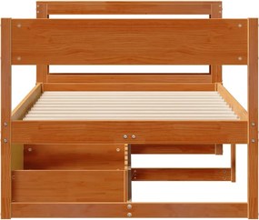 vidaXL Σκελετός Κρεβ. Χωρίς Στρώμα Καφέ Κεριού 100x200 εκ Μασίφ Πεύκο