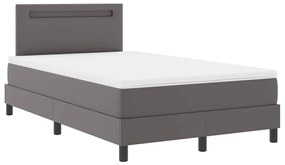vidaXL Σκελετός κρεβατιού με στρώμα Γκρι 120 x 200 cm Τεχνητό δέρμα