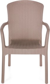 Πολυθρόνα βαρέους τύπου TURAN απο PP σε χρώμα cappuccino 43x40x86