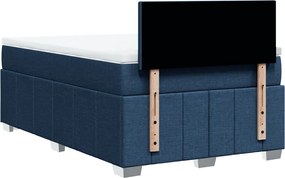 vidaXL Κρεβάτι Boxspring με Στρώμα Μπλε 120x190 εκ. Υφασμάτινο