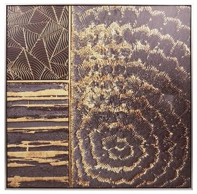 Κάδρο 373-223-982 80x3x80cm Beige-Brown Τετράγωνοι Canvas