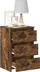 vidaXL Κομοδίνα 2 τεμ. Καπνιστή Δρυς 40x35x62,5 εκ. Επεξεργασμένο Ξύλο