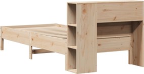 vidaXL Κρεβάτι Βιβλιοθήκη Χωρίς Στρώμα 75x190 εκ Μασίφ Ξύλο Πεύκο