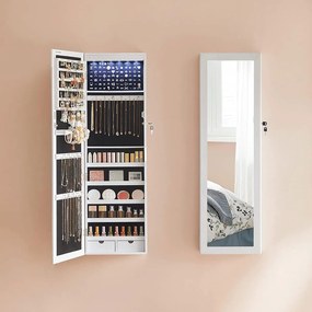 Καθρέφτης Τοίχου/Κοσμηματοθήκη Με Led (37x10x120) Songmics JBC93W