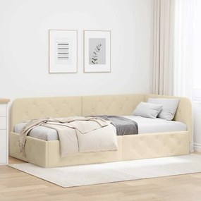 vidaXL Κρεβάτι Γωνίας Κρεμ 100 x 200 cm ύφασμα