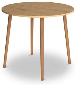 Τραπέζι Cruz Megapap από μελαμίνη χρώμα oak 92x92x75εκ. - 0117725