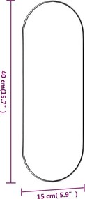 vidaXL Καθρέφτης Τοίχου Οβάλ 15 x 40 εκ. από Γυαλί