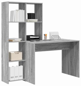 vidaXL Γραφείο Γκρι sonoma 138.5 x 55 x 143 εκ Επεξεργασμένο ξύλο