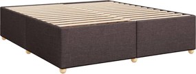 vidaXL Κρεβάτι Boxspring με Στρώμα Σκούρο Καφέ 180x200 εκ Υφασμάτινο