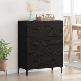 vidaXL Πλαϊνό γραφείο με συρτάρι Μαύρη Οξυά 69,5 x 34 x 90 εκ.
