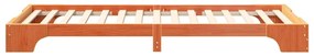 vidaXL Κρεβάτι δαπέδου Καφέ 90 x 220 cm ξύλο