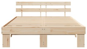 vidaXL Κρεβάτι πλαίσιο 140x200 εκ μασίφ ξύλο πεύκου