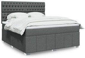 ΚΡΕΒΑΤΙ BOXSPRING ΜΕ ΣΤΡΩΜΑ ΣΚΟΥΡΟ ΓΚΡΙ 180X200 ΕΚ ΥΦΑΣΜΑΤΙΝ 3291755