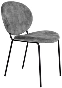 Καρέκλα Beetle 03-0910 60,5x54x84,5cm Silver Grey-Black Velvet, Metal