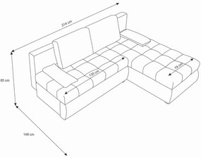 Γωνιακός καναπές Leeds-Gkri-Leuko