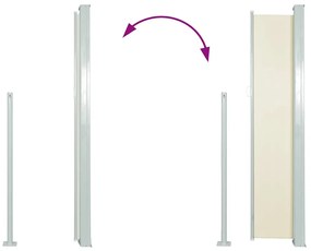 vidaXL Σκίαστρο Βεράντας Πλαϊνό Συρόμενο Κρεμ 160 x 300 εκ.