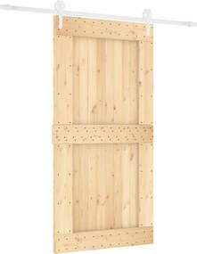 vidaXL Συρόμενη Πόρτα Φυσικό και Λευκό 100 x 210 cm