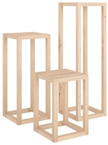 vidaXL Σετ Βάση Φυτών 3 Τεμαχίων από Μασίφ Ξύλο Πεύκου