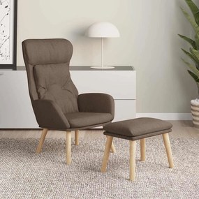 vidaXL Πολυθρόνα Relax Taupe Υφασμάτινη με Υποπόδιο