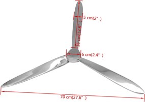 vidaXL Προπέλα Επιτοίχια Ασημί 70 εκ. από Αλουμίνιο