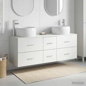 vidaXL Σετ Επίπλων Μπάνιου 3 τμχ. Λευκό 49,5 x 44,5 x 66 εκ