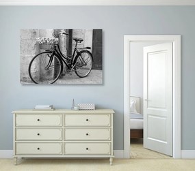 Εικόνα ενός ρουστίκ ποδηλάτου σε ασπρόμαυρο - 60x40